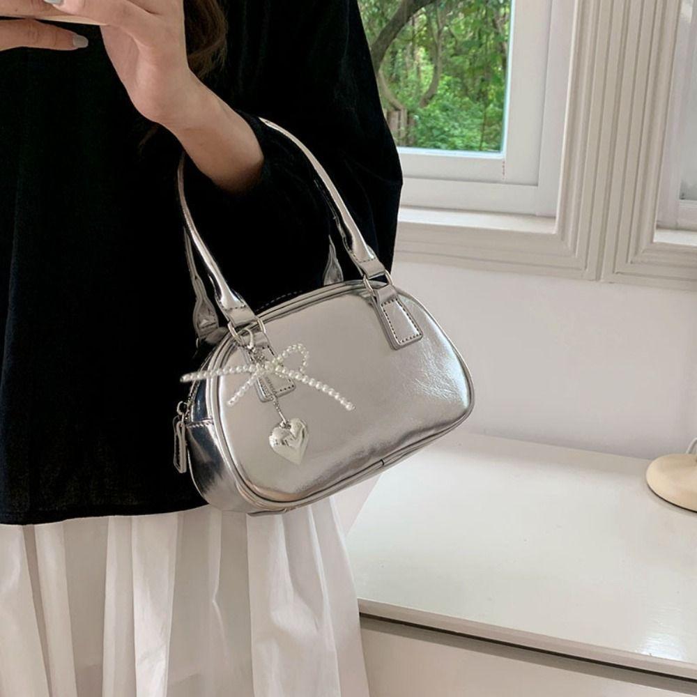 Bag Pendant Bow Keychain Keyring Pearl Bow Phone Charms Pendant Heart Phone Chains  Women Girls