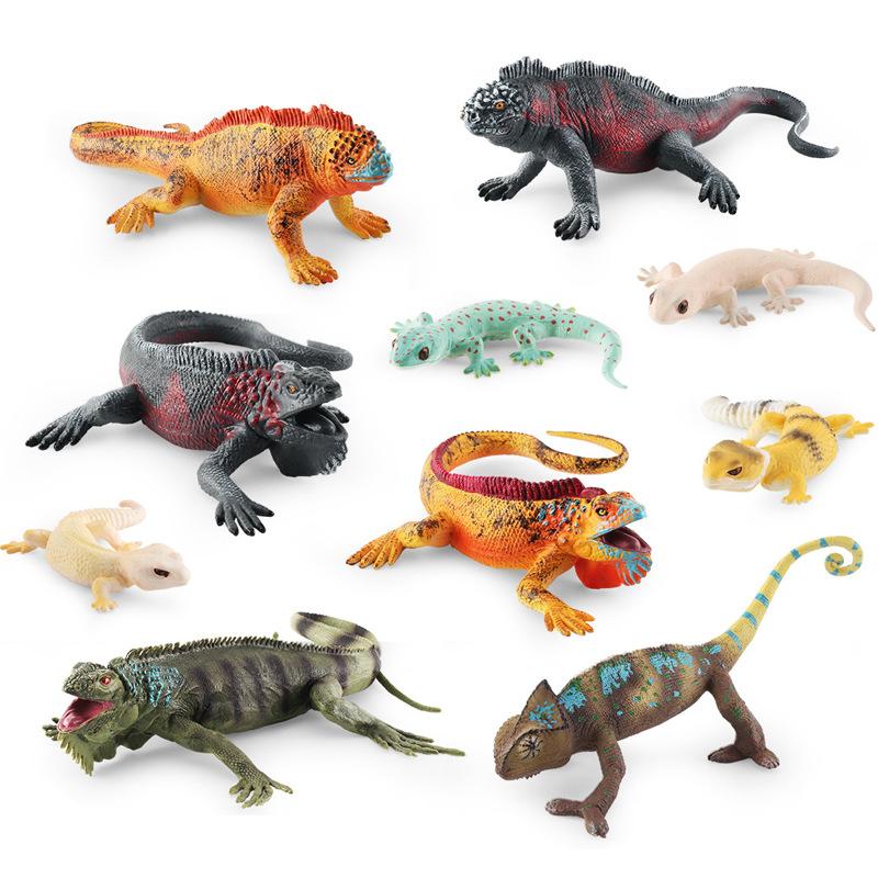 Simulated Lizard Chameleon Amphibian Reptile Model Leopard Print Guardian Iguana Four-Legged Snake Static Ornament