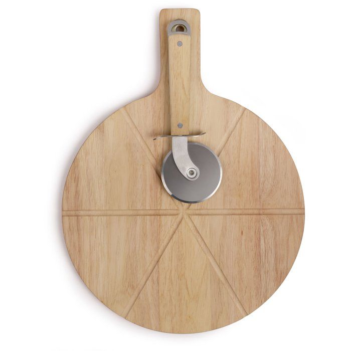 Set à pizza - LIVOO - MES138 - 40 x 30 x 1,5 cm - 1 roulette à pizza - En bois d’hévéa
