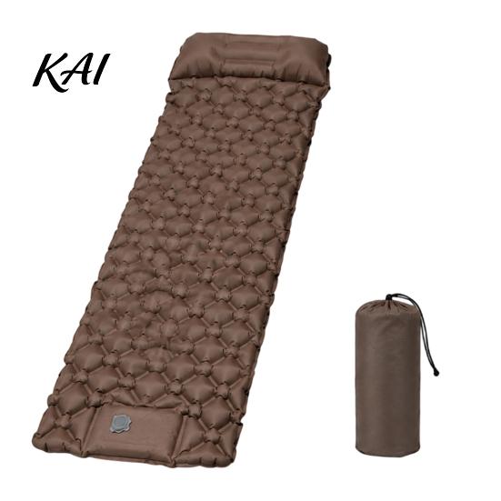 Moisture Proof Camping Bed Sleeping Mat with Pillow & Built-in Pump, Ultralight Single Portable Air Mattress Person Mattress, Inflatable for