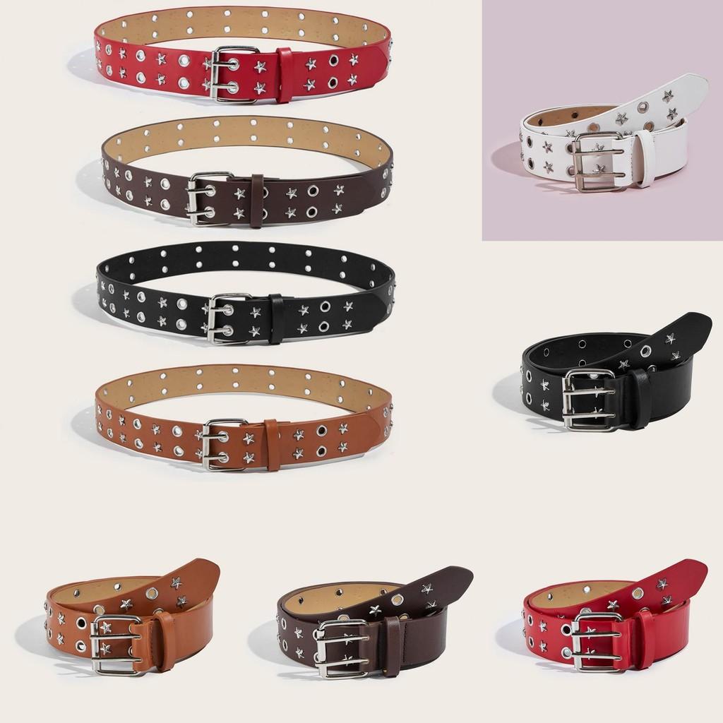 Womens Fashion Belt With Metal Pin Buckle And Star Accents For Office And Daily Use