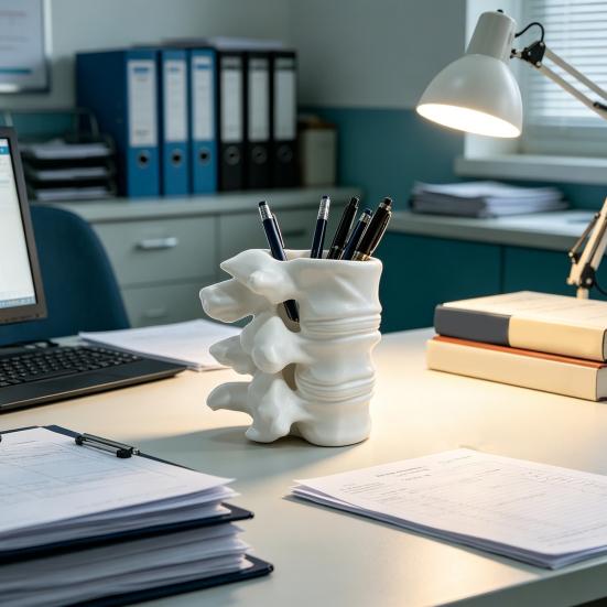 Spine Shape Pen Holder 3D Printing Ornaments Practical Desktop Storage Lumbar Spine Model Container for Orthopedic Students