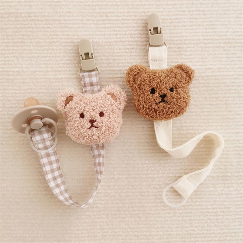 Cadena para Chupete de Bebé Oso de Dibujos Animados Anti-Pérdida Correa para Chupete Encantador Mordedor y Soporte para Chupete Cordón Cinturón Anti-caída