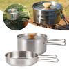 Ensemble de casseroles et poêles de camping en acier inoxydable pour l'extérieur, ensemble de casseroles et poêles polyvalentes, fournitures de camping