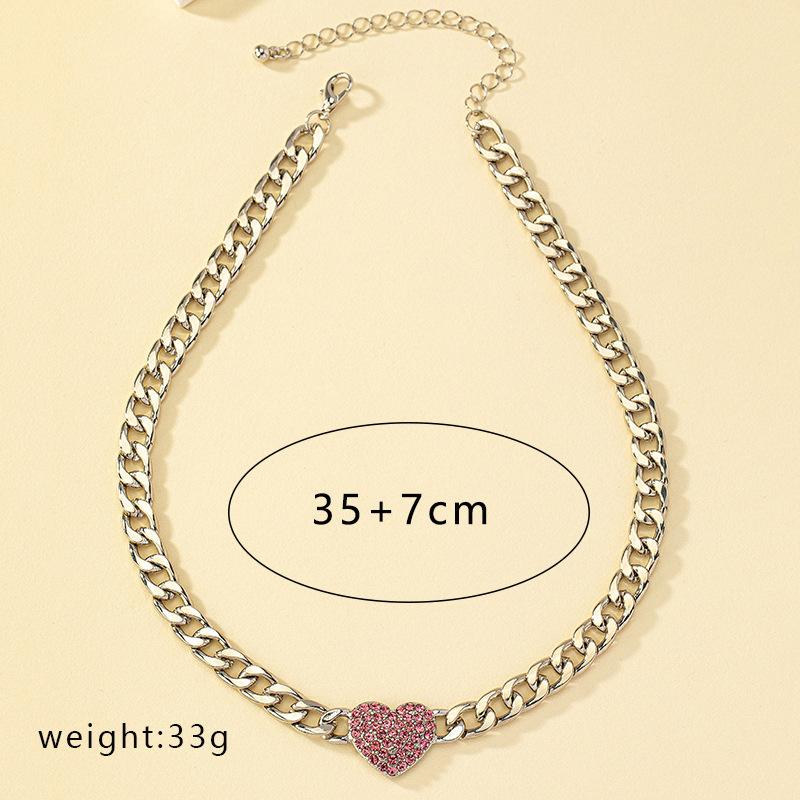 Versatile Heart Pendant Winter Necklace Female Internet Celebrity Collarbone Chain