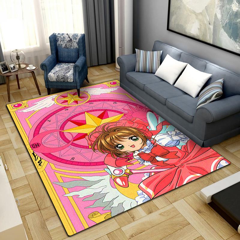 Anime Cardcaptor Sakura Washable Non-Slip Rug Carpet Larget Floor Mat Bedroom Home Decor LXRa19