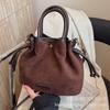 Suede Bag Women's Autumn and Winter 2025 New Casual Matte Retro Messenger Shoulder Bag Premium Bucket Bag