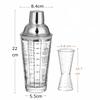 Cocktail Shaker Set 400ml with Measurement Markings, Bartender Tools, Jigger Cup Included, Stainless Steel Lid, Acrylic Jigger Cups (20ml/40ml), Perfe