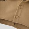 INCERUN Menn Lapel Collar Langermet Fleece Crop Topper Kåper