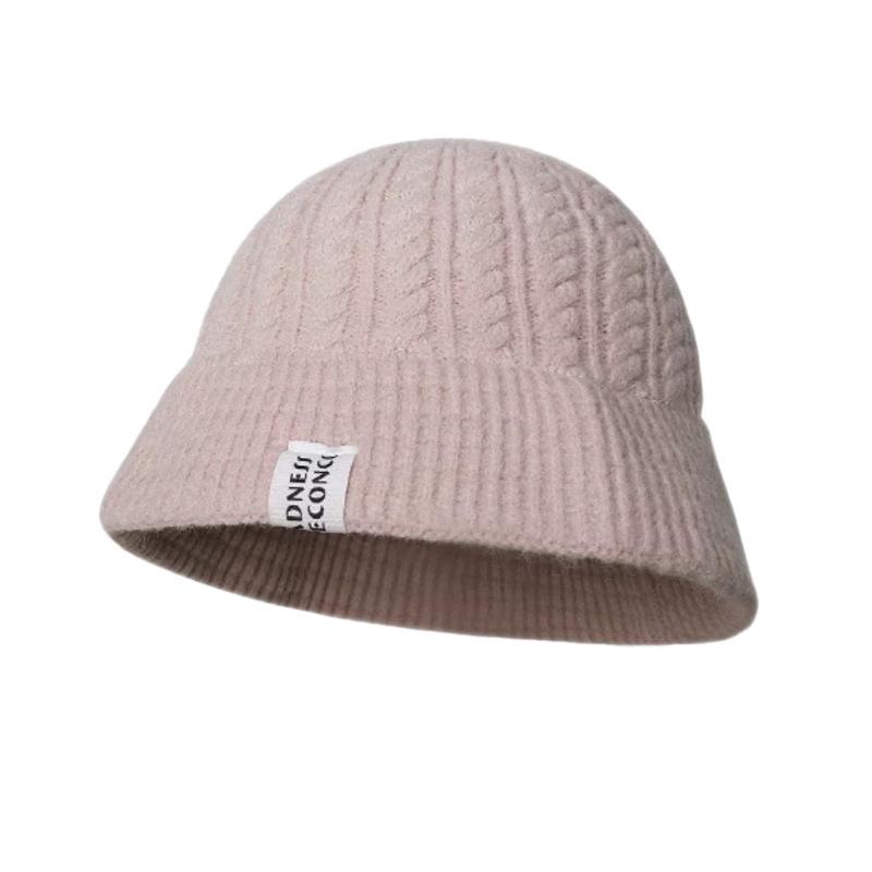 Internet celebrity autumn and winter fashion wide-along wool hat Korean version ins cloth sticker twist warm knitted hat cold hat wholesale