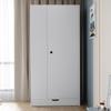 Wardrobe 70*40*170cm, Single-Door Design, with Shelves and Drawers, Pure White