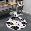 1PC Purple Flower Print Chair Carpet for Office, Indoor Non-Slip Washable Carpet, Soft Comfortable Mat For Office Room Yy250930267