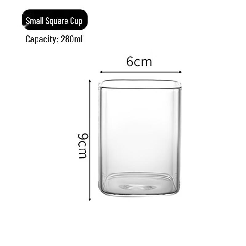 UD Thin Square Heat-Resistant Glass Wine & Cocktail Cups