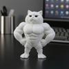 Muscle Cat Statue, 3D Printed Standing Muscular Cat Figurine, Funny Quirky Kitten Desk Ornament for Living Room, Bedroom, Office Desktop, Cabinet