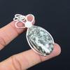 Oval Tree Agate Gemstone Daughter Trendy Elegant Pendant Jewelry Sterling Silver