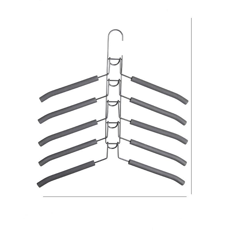 Compact Multi-Layer Hanger: Space-Saving Folding Clothes Rack for Home Wardrobe Storage
