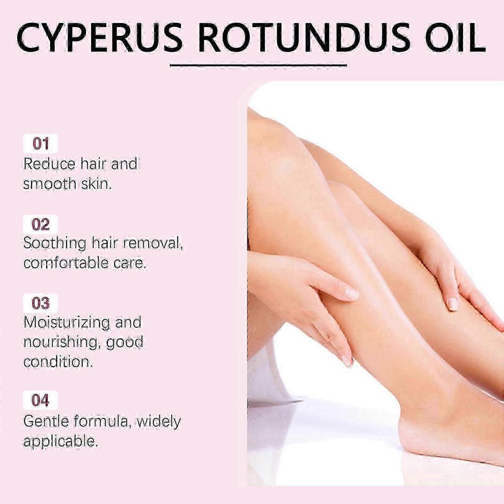 Cyperus Rotundus Oil 5-Pack 60ml, Natural Hair Removal Oil for Reducing Body Hair Growth, Moisturizing & Soothing Body Care