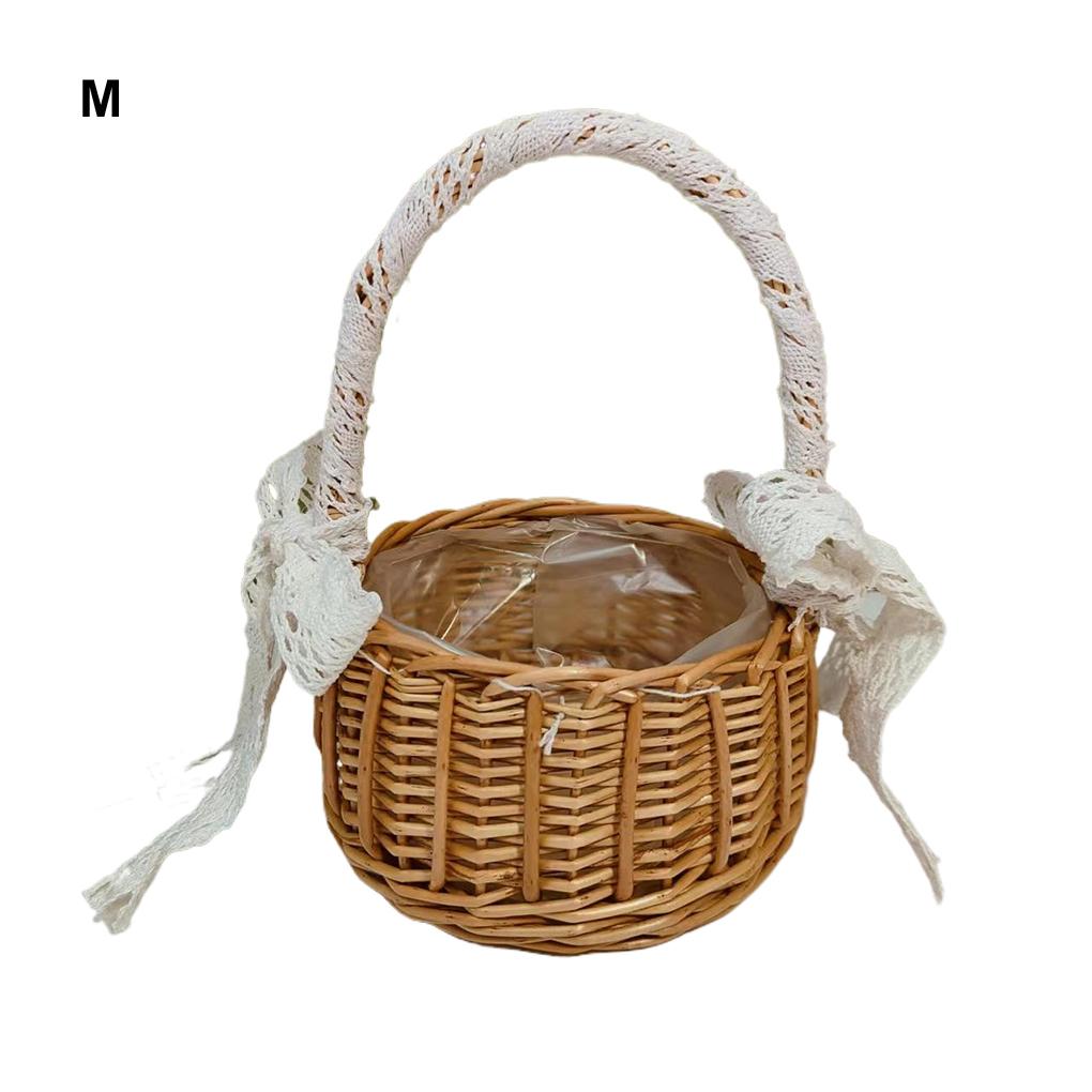 Small Wicker Basket With Handle For Picnics Or Home Decor Flower Girl Basket Mini Hamper Basket