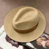 Unisex Panama Straw Hat: Adjustable Jazz Topper with Large Head Circumference, Sunshade, and UV Protection - Trendy All-Match Design.