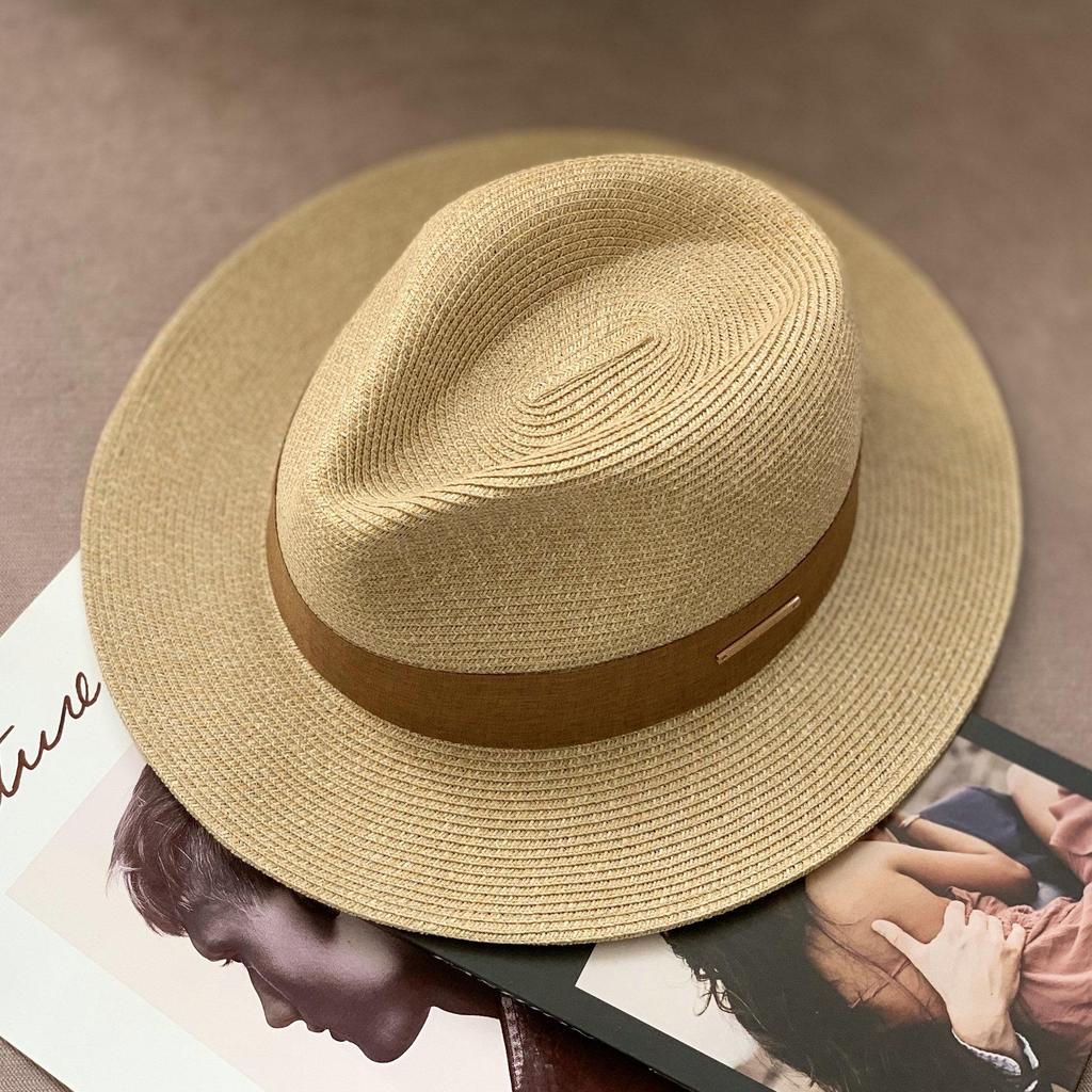 Unisex Panama Straw Hat: Adjustable Jazz Topper with Large Head Circumference, Sunshade, and UV Protection - Trendy All-Match Design.