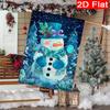 2D Flat, 2D Flat Christmas Blue Hat Snowman Garden Flag_1 (1)- Outdoor Garden Flag Double-sided Home Decoration Courtyard Decoration Outdoor Decoratio