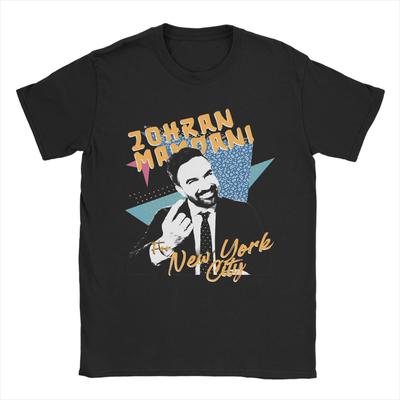 Zohran Mamdani T-Shirts Men  Humor Pure Cotton Tee Shirt Crewneck Short Sleeve T Shirts Original Clothing