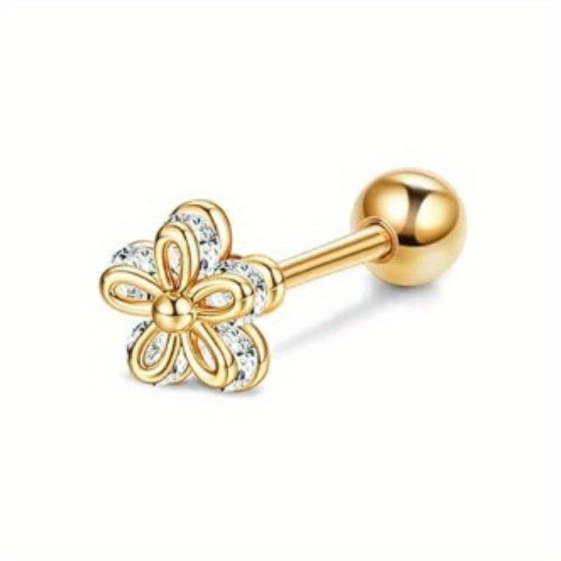 Drperfect Stainless Steel 16G Cartilage Earrings Studs Tragus Couch Helix Piercing Jewelry Flower Leaf Cartilage Helix Earrings