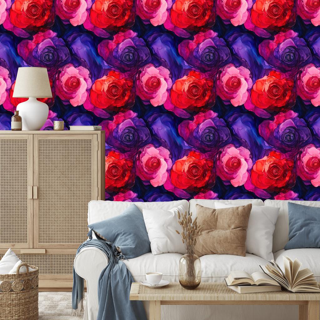 Ink wallpaper violet, red, purple and indigo 50x1000