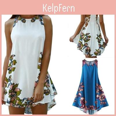 Elegant Sexy Vest Skirt Sleeveless Short Skirt Printed Flower Casual Dress For Women S-xxl
