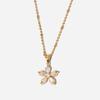 Plated Stainless Steel Trendy 16Mm White Zircon Five-Petal Flower Pendant Necklace For Women Jewelry Party Gift