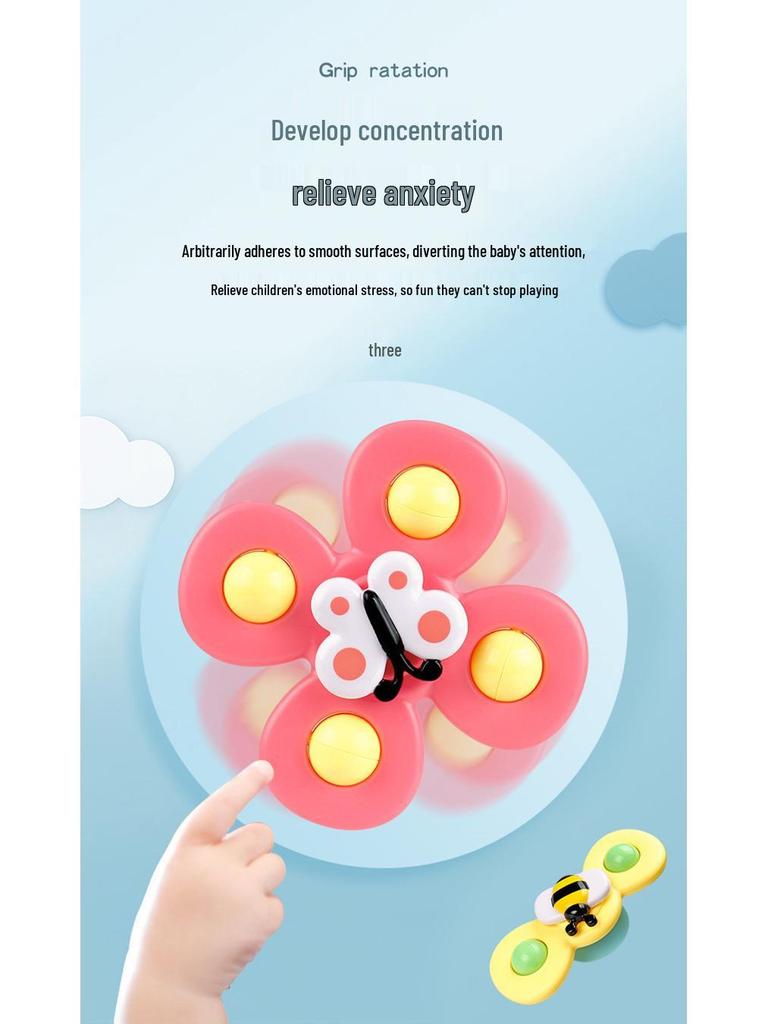 Cross-Border Rotating Insect Flower Spinner for Baby Dining Table