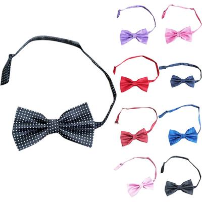 Men's Business Formal Cotton Bow Tie Adjustable Neck Strap Pre-Tied Bow Tie with Polka Dot Pattern Suitable for Various Formal Occasions
