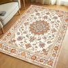 Tapis de zone floral rétro doux antidérapant lavable pour salon chambre bureau décoration intérieure bohème