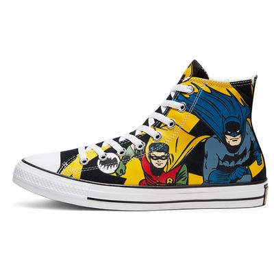 Batman 80th Anniversary X Chuck Taylor All Star Comfortable & Stylish Mid-Top Canvas Unisex Yellow & Black