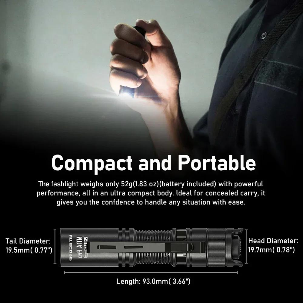NITECORE 800 Lumens MT1A Pro Flashlight UHi 25 LED Flashlamp USB-C Torch Rechargeable Compact LED With 14500 Battery