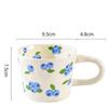 Creative Hand Pinched Ceramic Coffee Cups and Saucers Cute Hand-painted Floral Blueberry Love Mugs Home Afternoon Tea Drinkware
