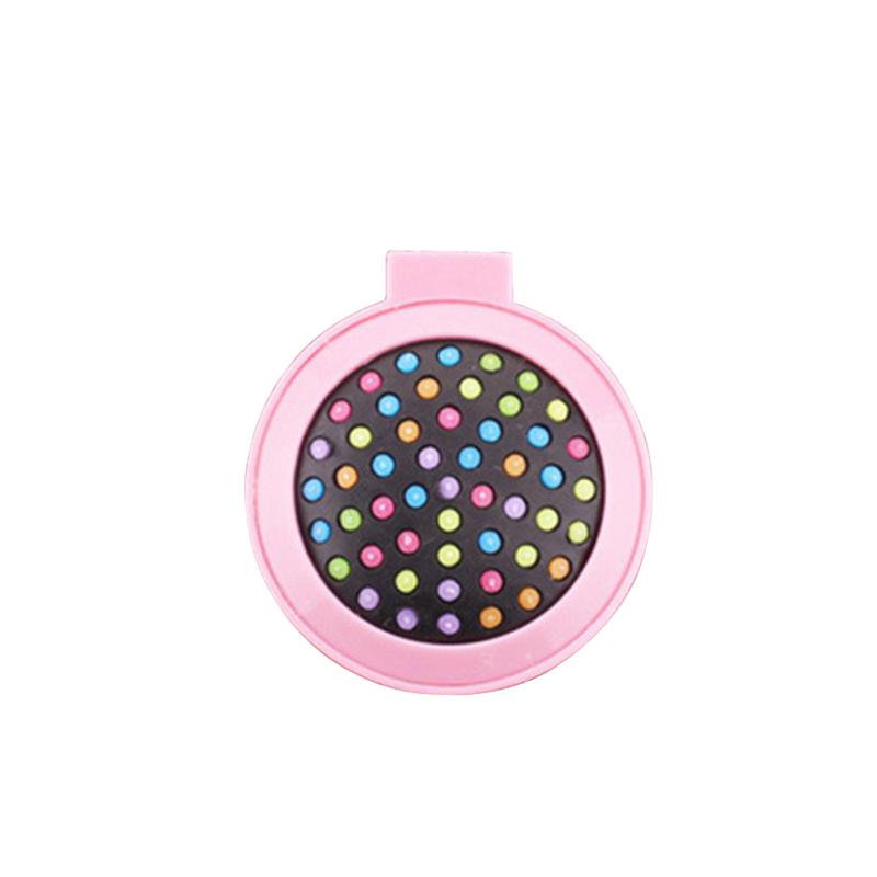 Mini Portable Folding Massage Comb Airbag Massage Round Rainbow Mirror Anti-Static Comb