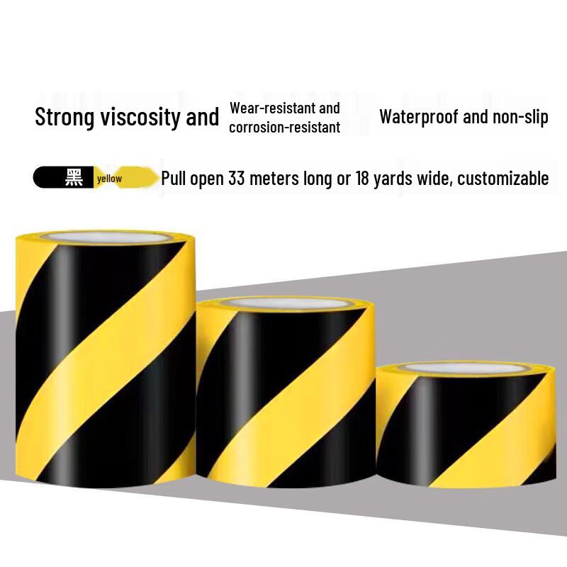 PVC Black Yellow Warning Floor Tape