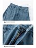 Vintage Charm Denim Vest & Skirt Set - Waist-Cinching Lace-Up, Sleeveless Lapel Top for Versatile Style