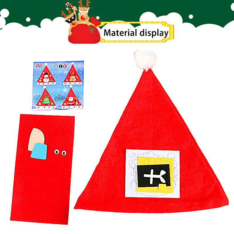 3Pcs/Set Craft Kit Creative Cartoon New Christmas Hat Personality Non-woven Toys Handmade For Children High Quality