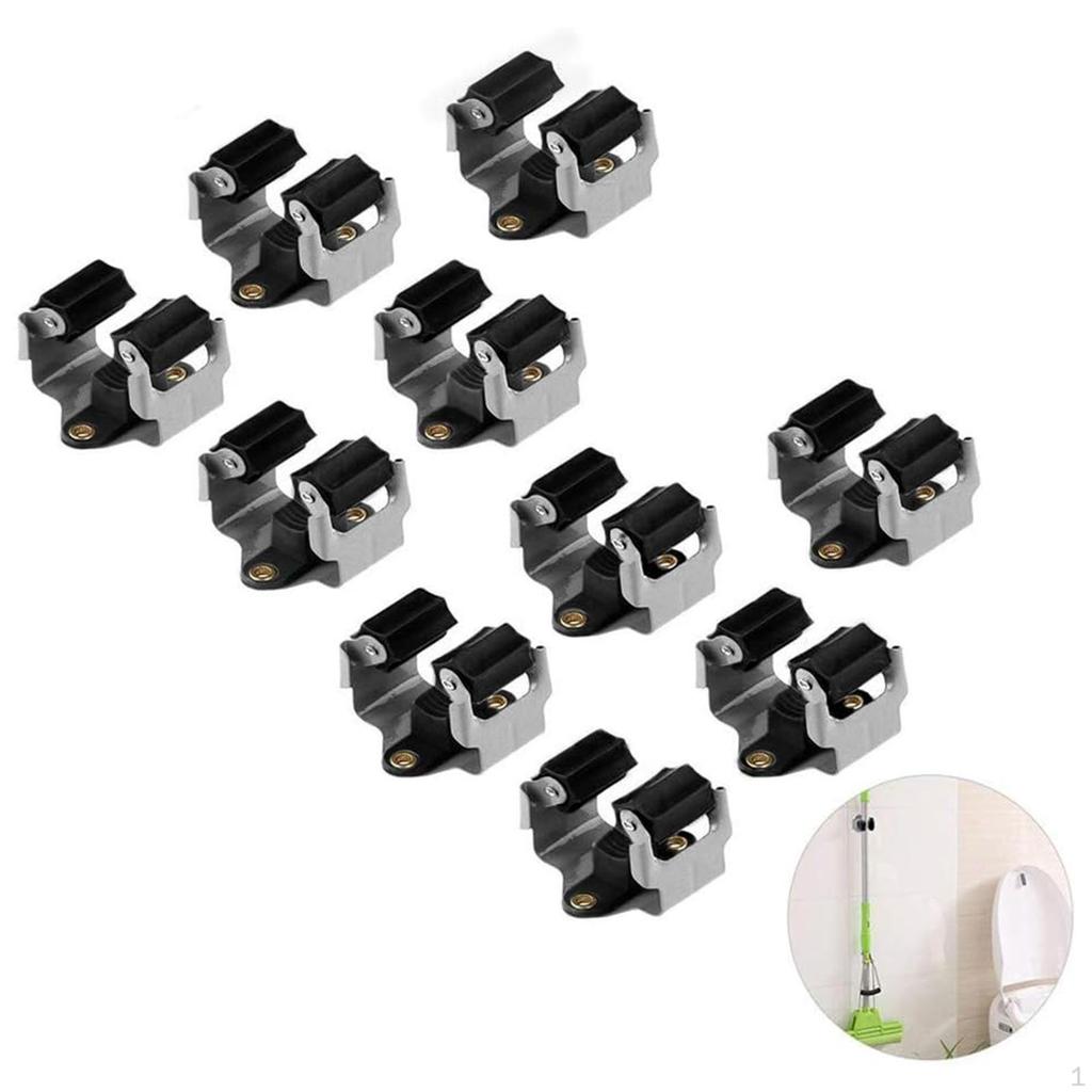 10 Pack Mop Holder for Wall Mounting In Laundry Room And Garage