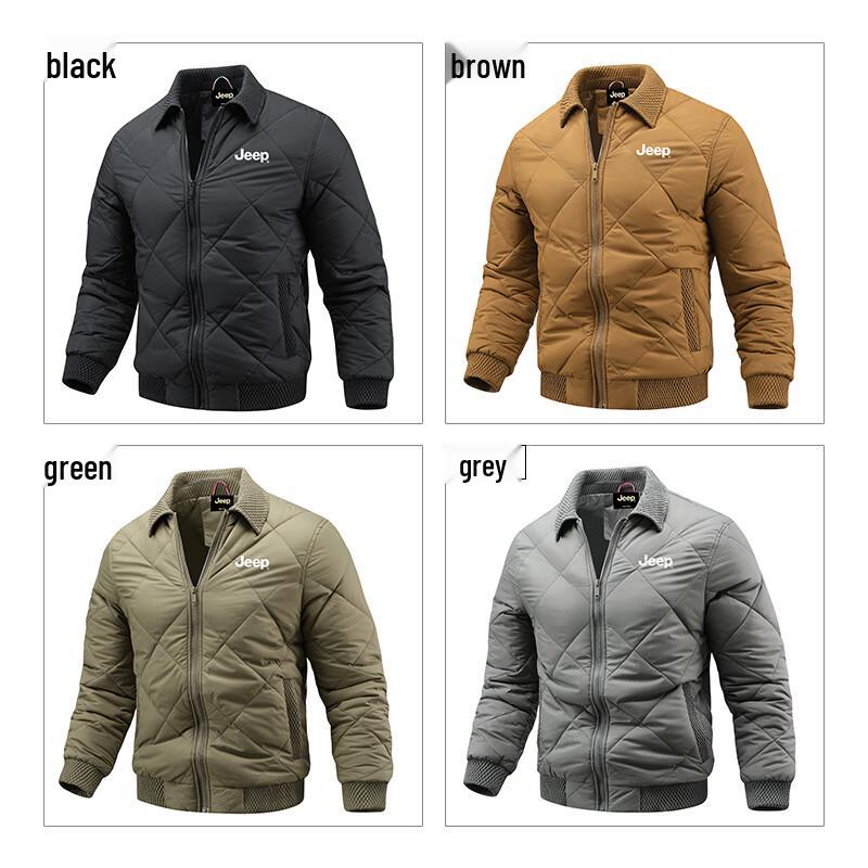 Jeep Men's Casual Lapel Winter Padded Jacket