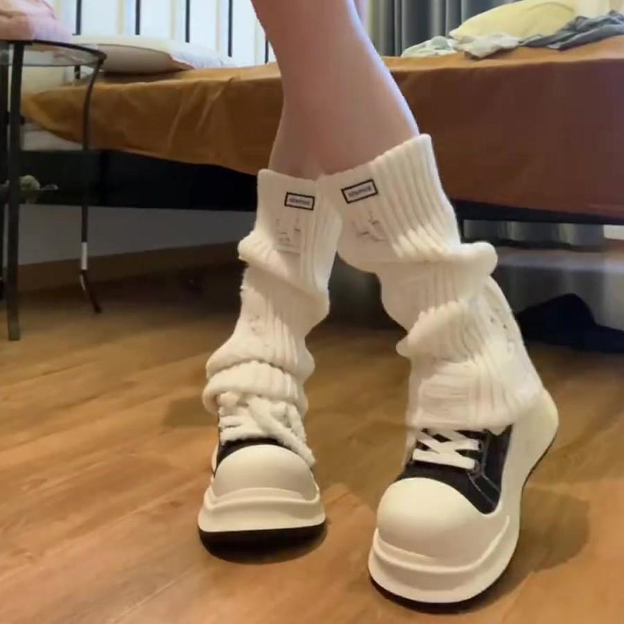 Ugly cute big head shoes women's spring thick baseplate shoes versatile casual thick sole heightening shoes