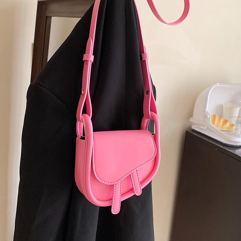 Fashionable 2023 Spring Candy Color Womens Mini Chic Trendy Saddle Bag