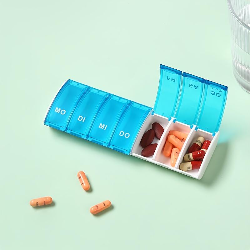 1pc Portable Seven Compartment One Week Medicine Box Storage Travel Packaging Pill Storage Box
