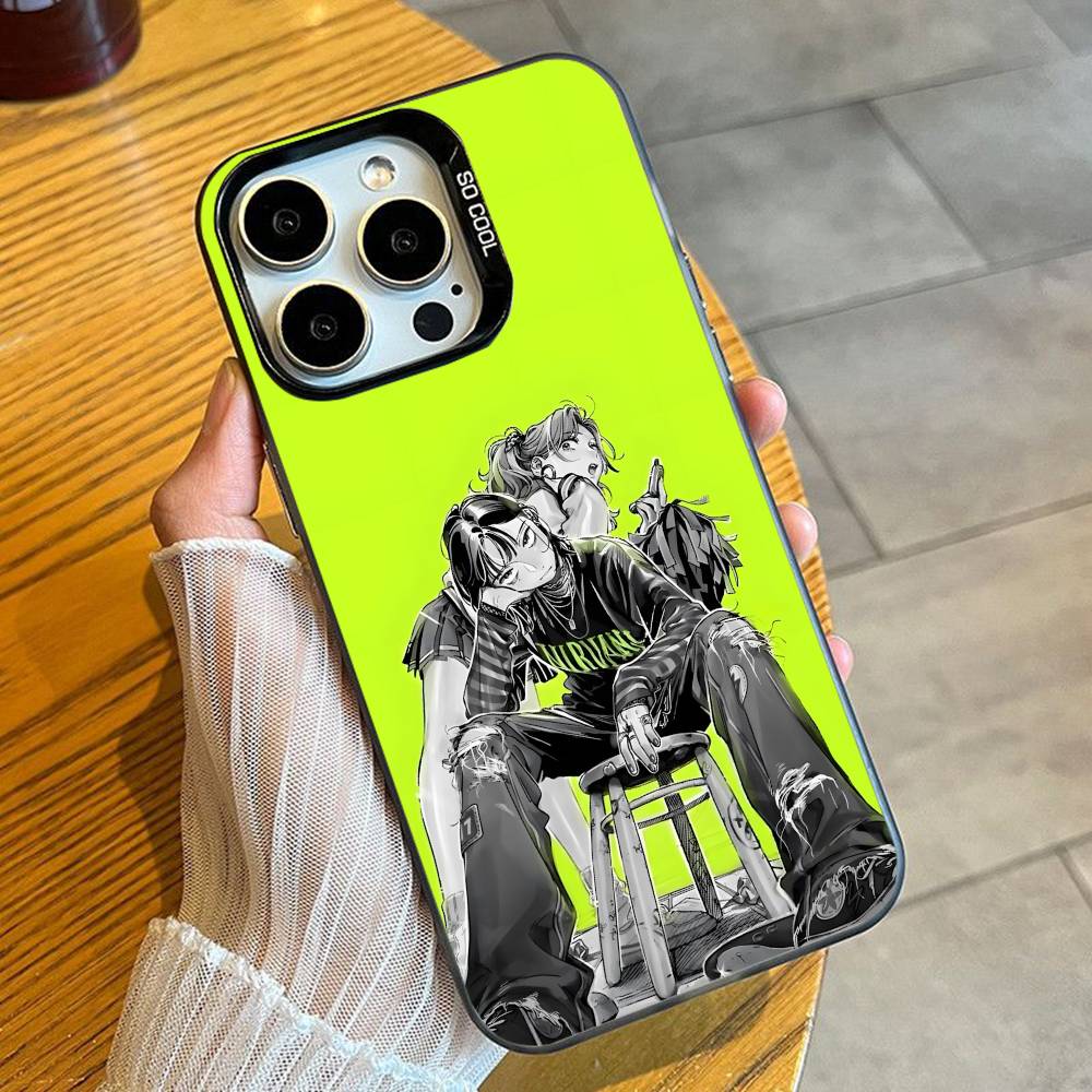 

LES Green Y-Yuri Aya-Mitsuki Couple Phone Case For iPhone 16 17 15 14 12 13 Pro Max Black Candy Matte Shockproof Cover iPhone13