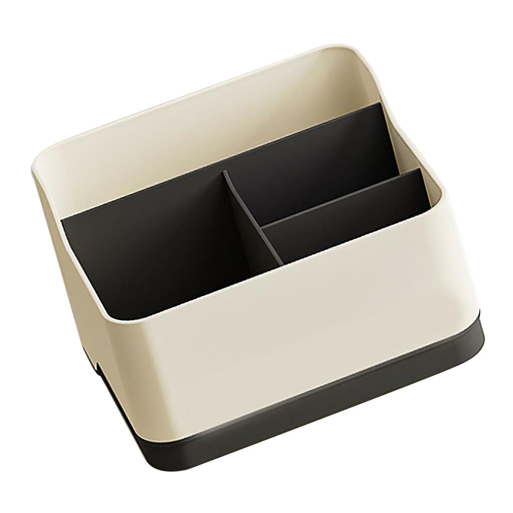 Remote Control Holder Multifunctional Desk Storage Organizer Box Container 4 Compartments for Desk Office Supplies Home