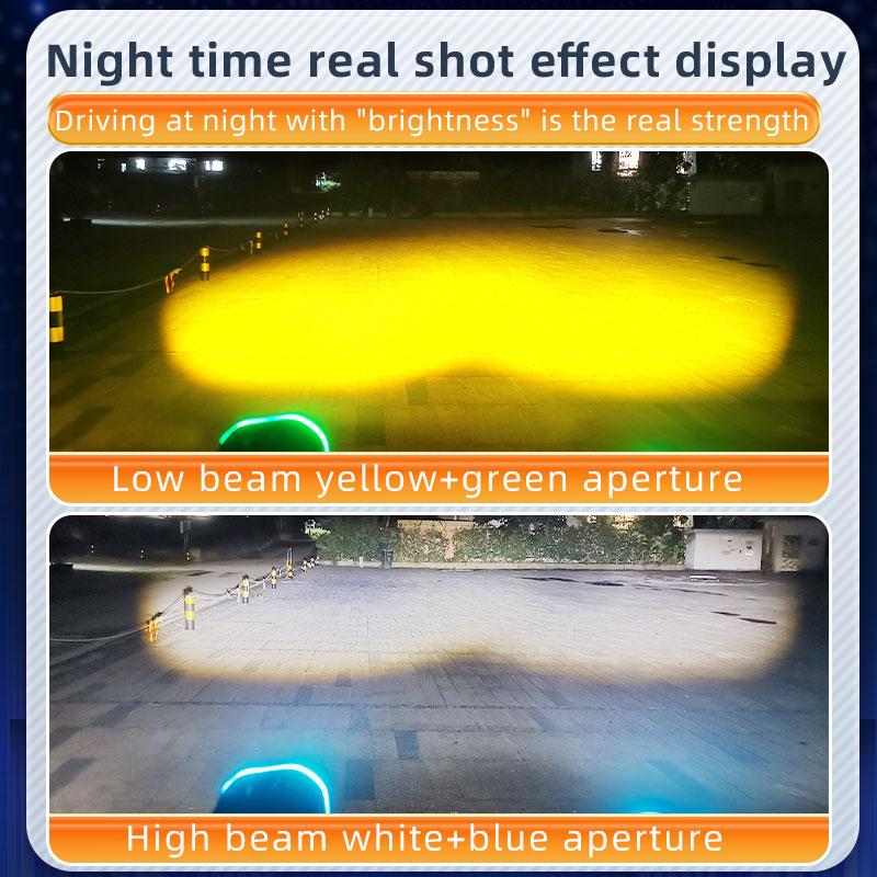 1/2pcs LED Motorcycle Headlight 2-Color Projector Moto Bike Mini Driving Spot Fog Lamp Motorcycle Super Bright Spotlight