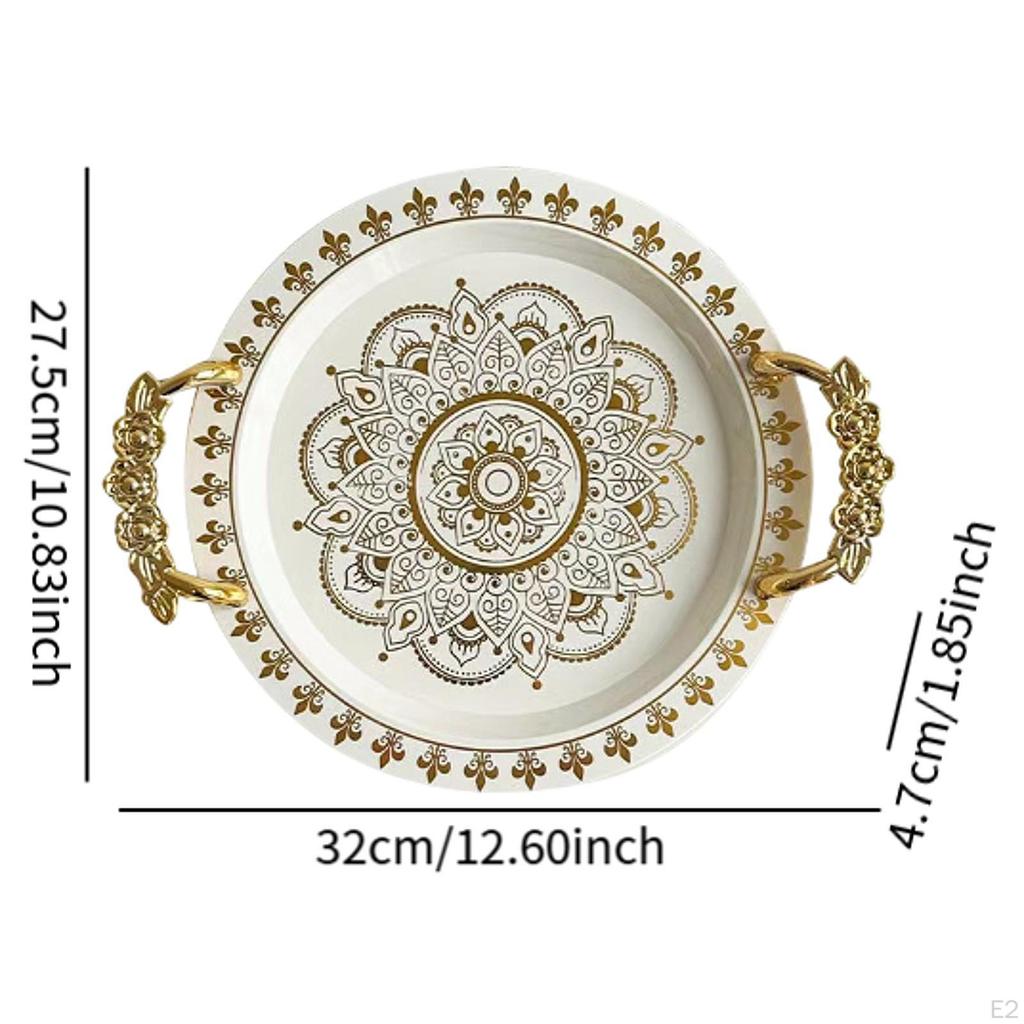 Decorative Serving Tray Fruit Plate European Dinnerware Round Food Platter for