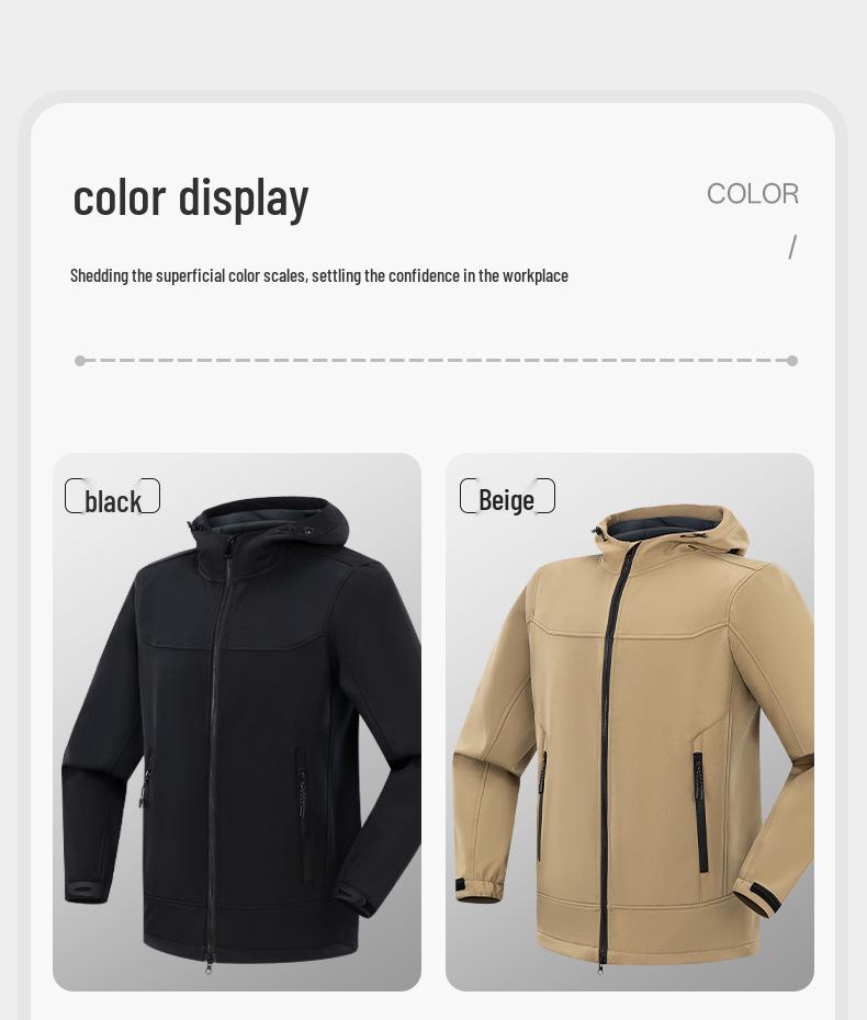 Men's Softshell Mountaineering Jacket: Thin Fleece, Windproof, Splash-proof, Warm Outdoor Sports Team Uniform